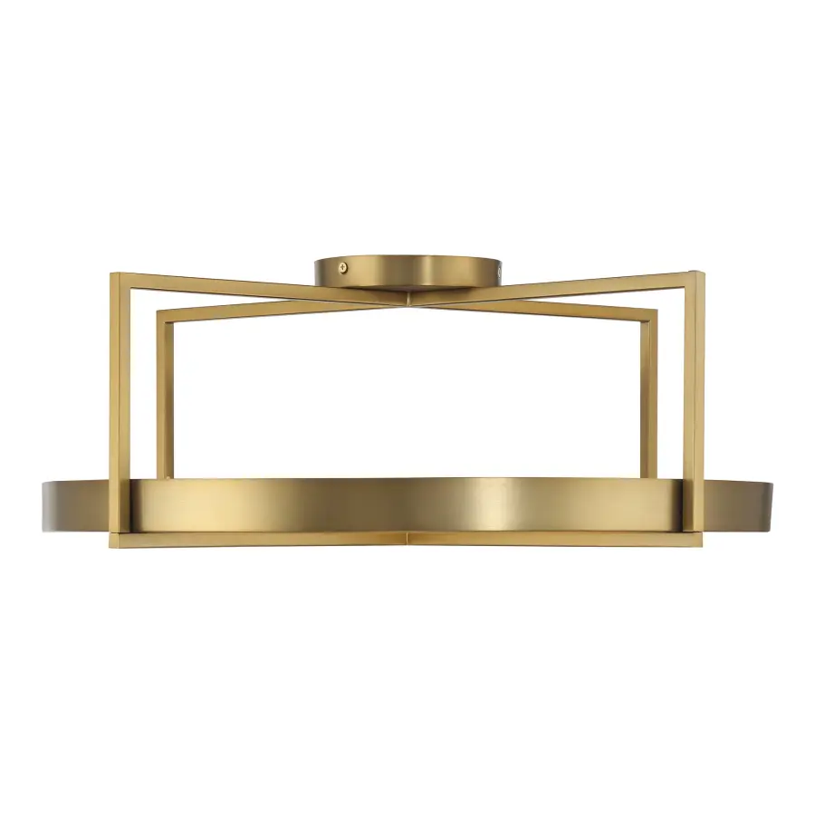 Boada 9" LED Semi Flush Mount in Soft Brass - Image 2