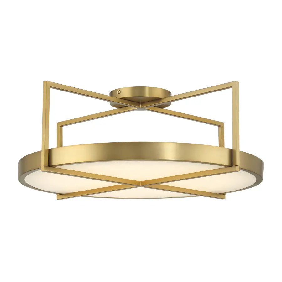 Boada 9" LED Semi Flush Mount in Soft Brass - Image 6