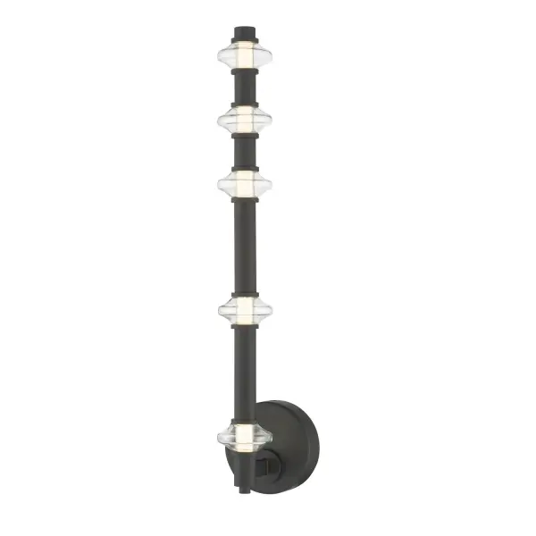 LED Wall Sconce - Dark Matte Black with Clear Glass