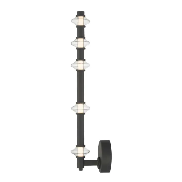 LED Wall Sconce - Dark Matte Black with Clear Glass - alternate view