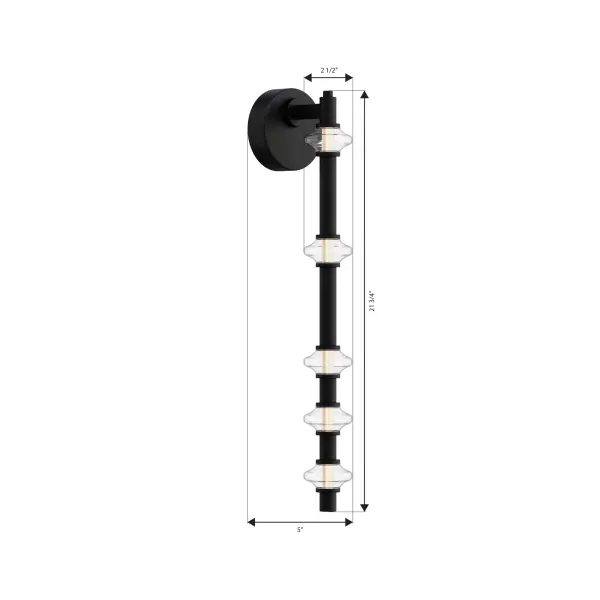 Pearl 21.5" LED Wall Sconce in Dark Matte Black - Image 3