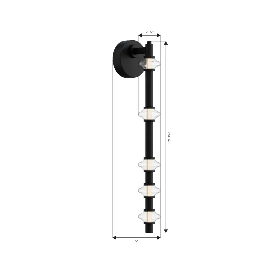 Pearl 21.5" LED Wall Sconce in Dark Matte Black - Image 3