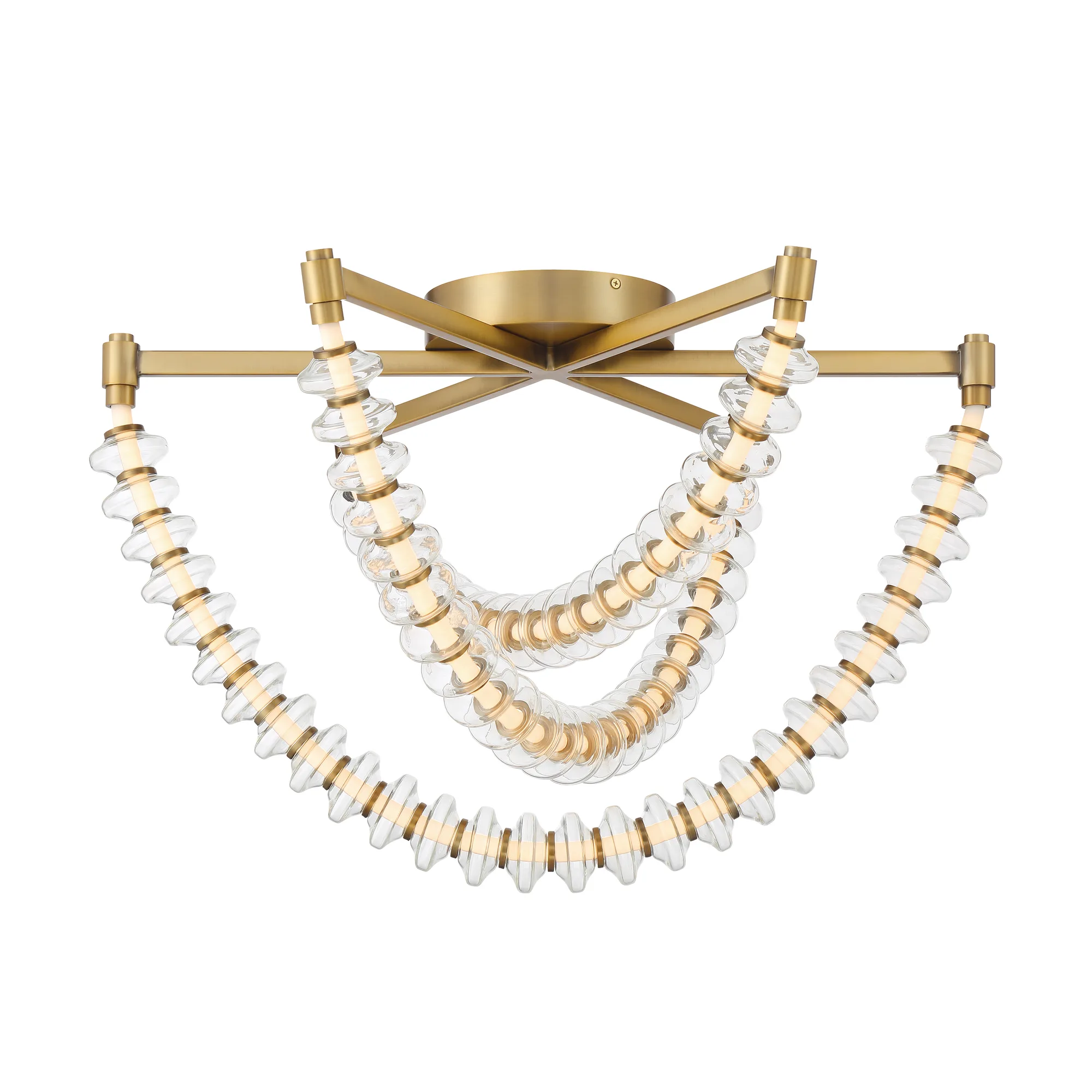 Pearl 28" LED Flush Mount in Legacy Brass