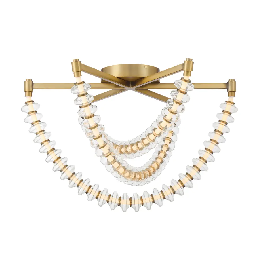 Pearl 28" LED Flush Mount in Legacy Brass - Image 1
