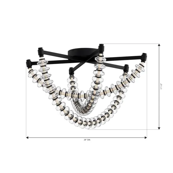 Pearl 28" LED Flush Mount in Dark Matte Black - Image 4