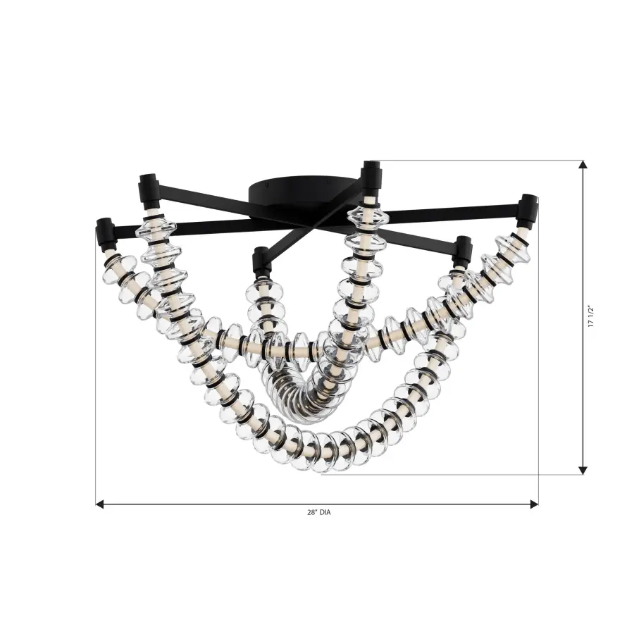 Pearl 28" LED Flush Mount in Dark Matte Black - Image 4