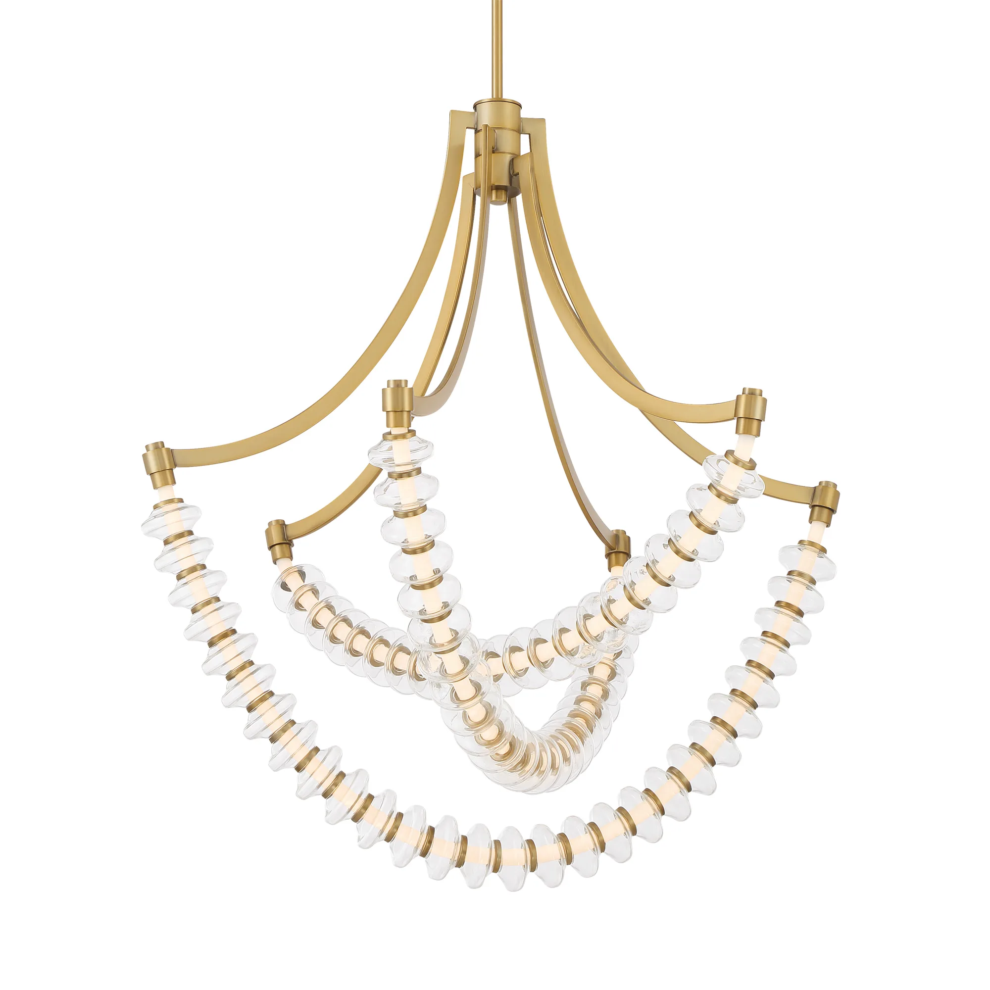 Pearl 29.25" LED Chandelier in Legacy Brass