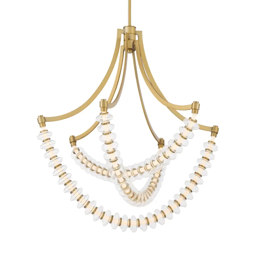 Pearl 29.25" LED Chandelier in Legacy Brass - Image 1