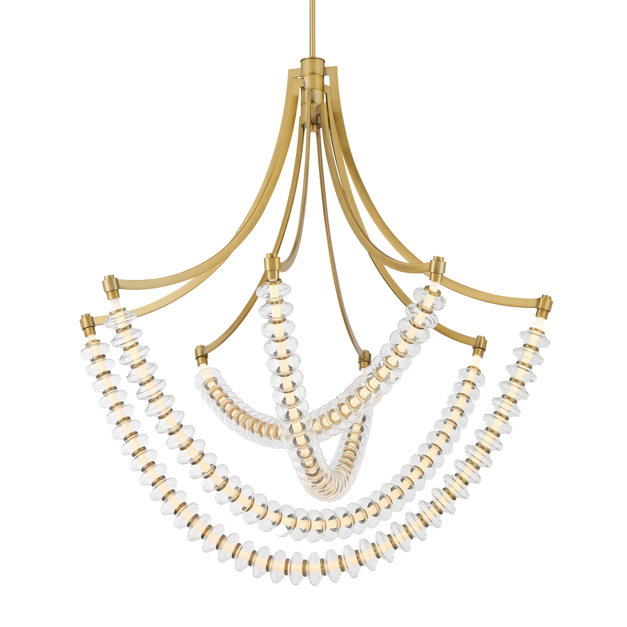 Pearl 39.25" LED Chandelier in Legacy Brass
