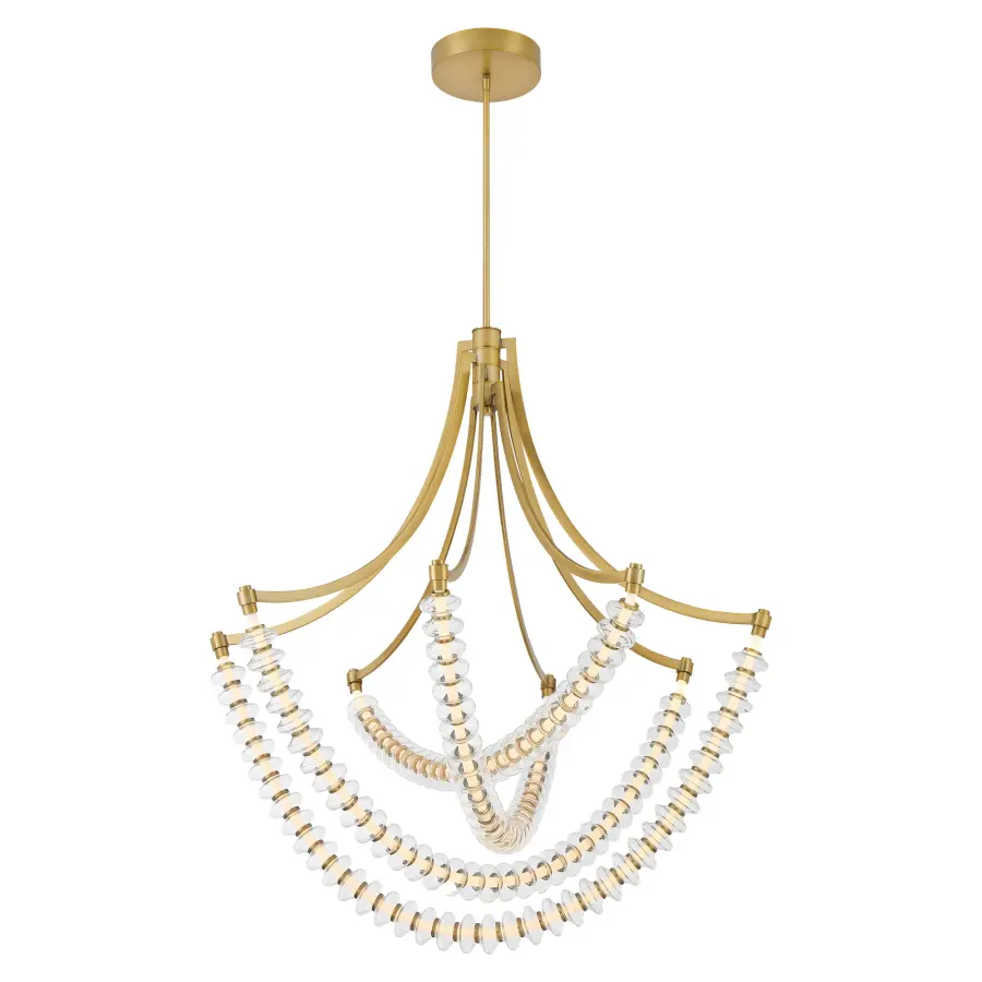 Pearl 39.25" LED Chandelier in Legacy Brass - Image 6