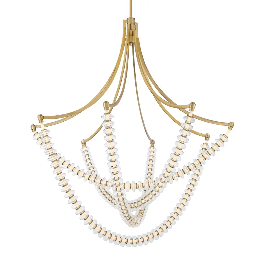 Pearl 49.25" LED Chandelier in Legacy Brass - Image 1