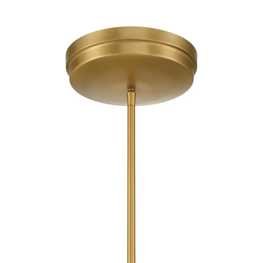 Striking Linear LED Chandelier with Warm Brass Finish - Image 6