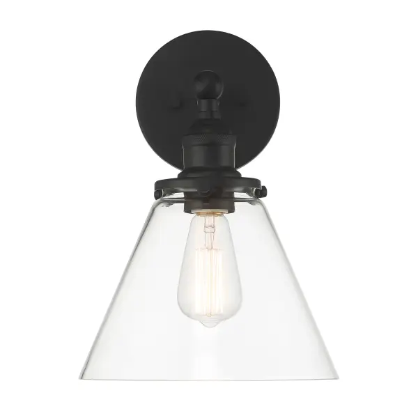 Barwell 1 Light Wall Sconce in Coal Black - Image 2