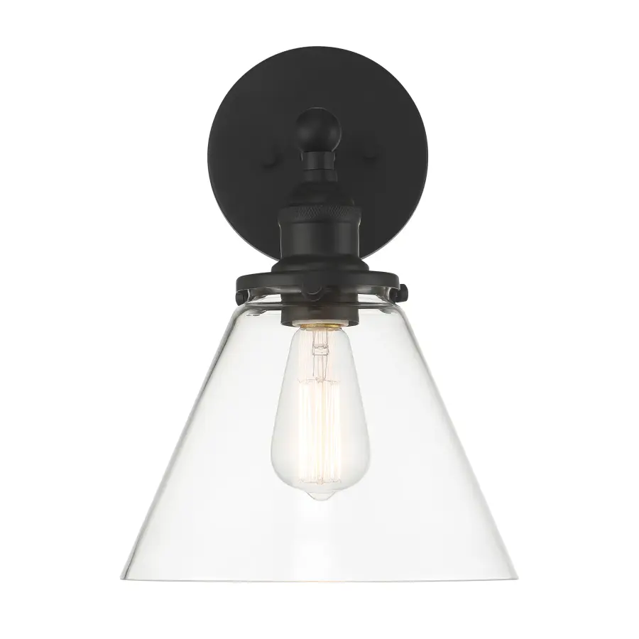 Barwell 1 Light Wall Sconce in Coal Black - Image 2