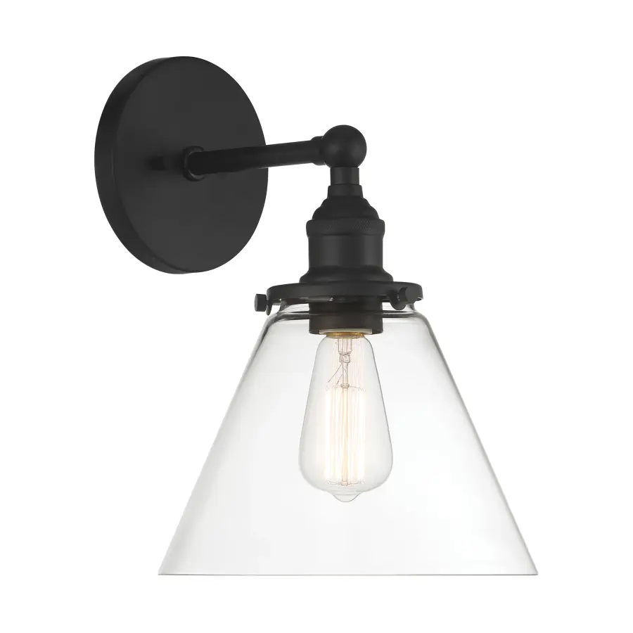 Barwell 1 Light Wall Sconce in Coal Black - Image 4