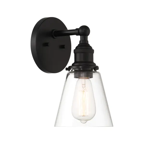 Barwell 1-Light Wall Sconce in Coal Black - Image 1