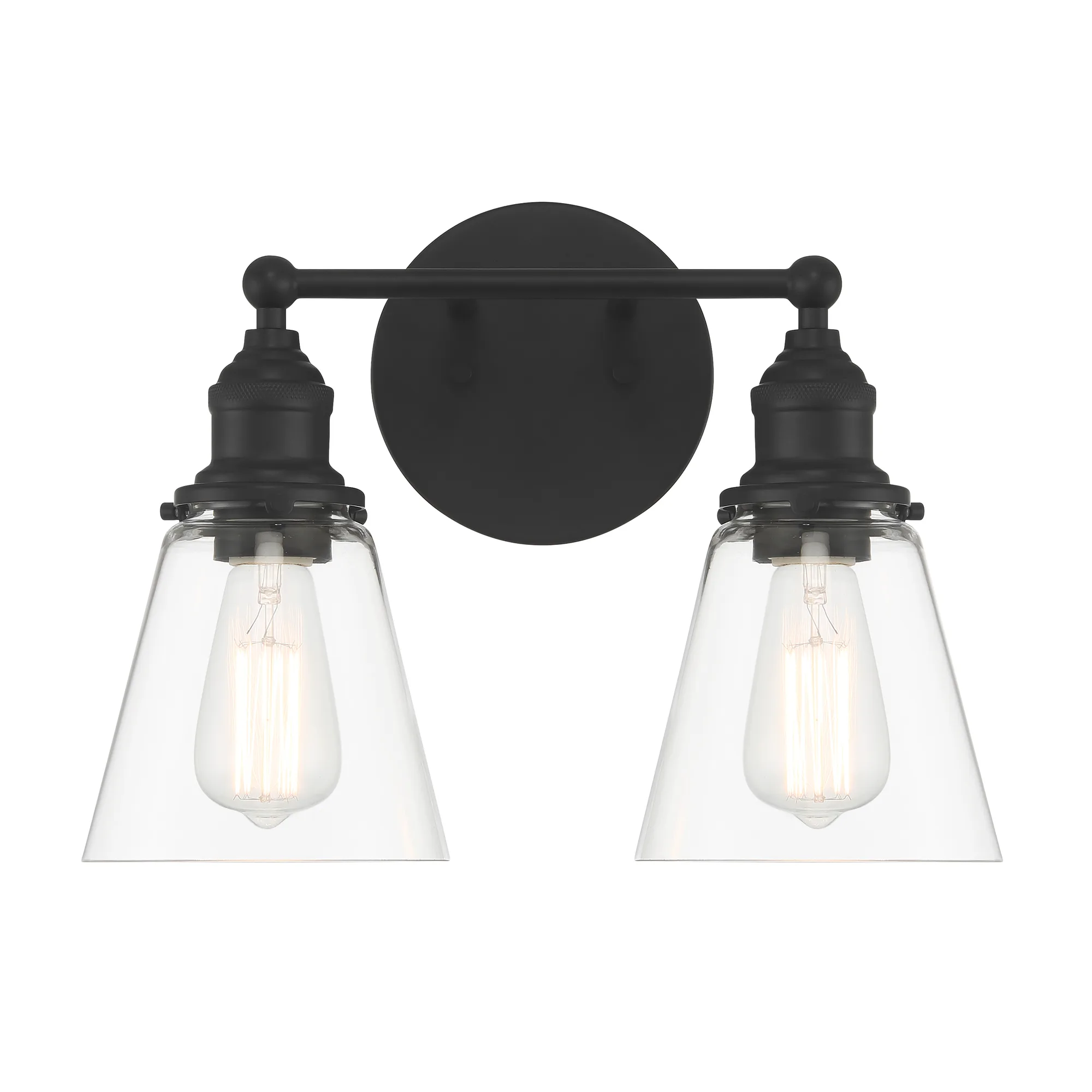 Barwell 2-Light Vanity in Coal Black
