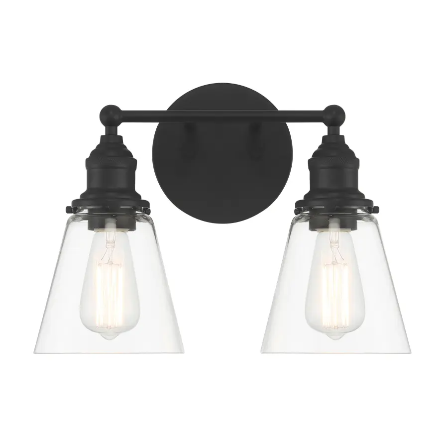 Barwell 2-Light Vanity in Coal Black - Image 1