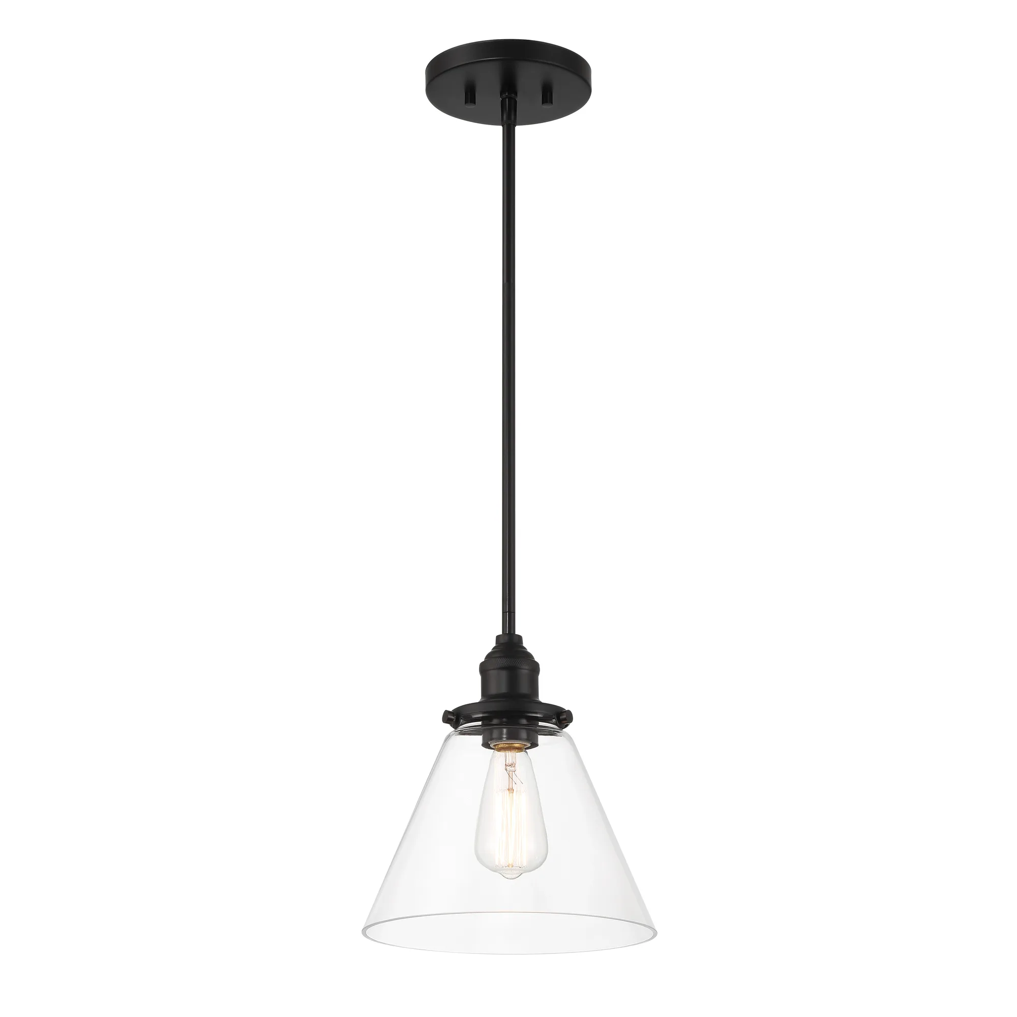 Barwell 1-Light Mini Pendant in Coal Black