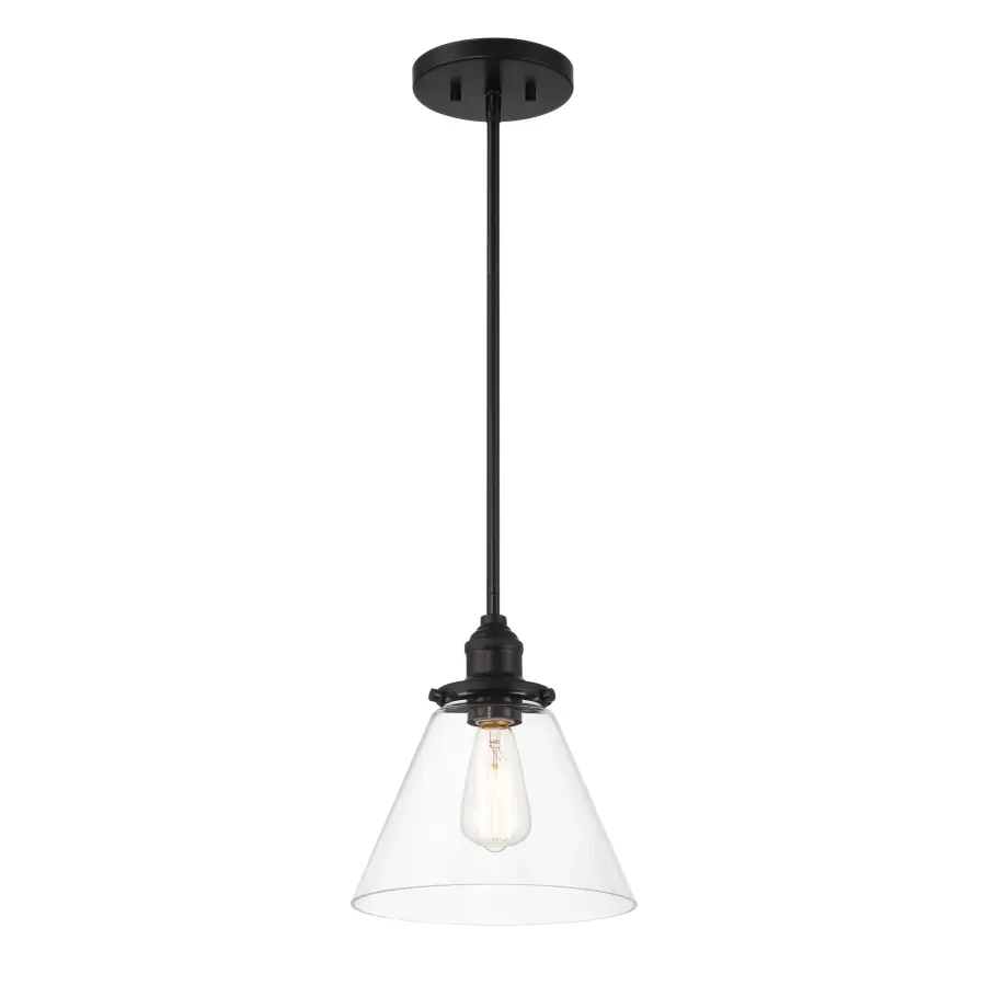 Barwell 1-Light Mini Pendant in Coal Black - Image 1