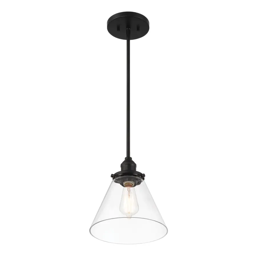 Barwell 1-Light Mini Pendant in Coal Black - Image 4