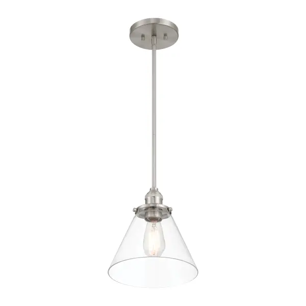 Barwell 10" 1-Light Mini Pendant in Brushed Nickel - Image 7