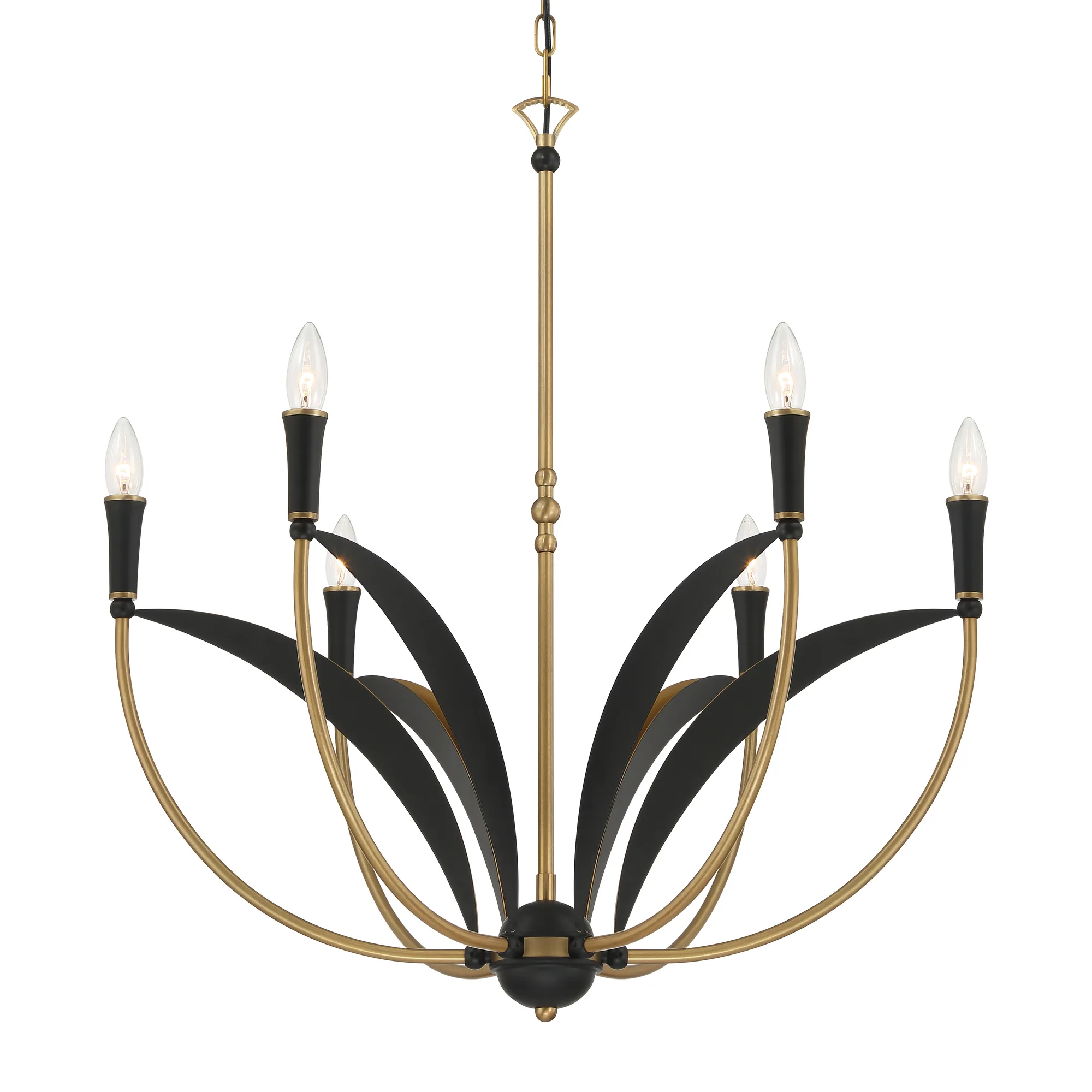 Miller 28.25" 6-Light Chandelier in Legacy Brass