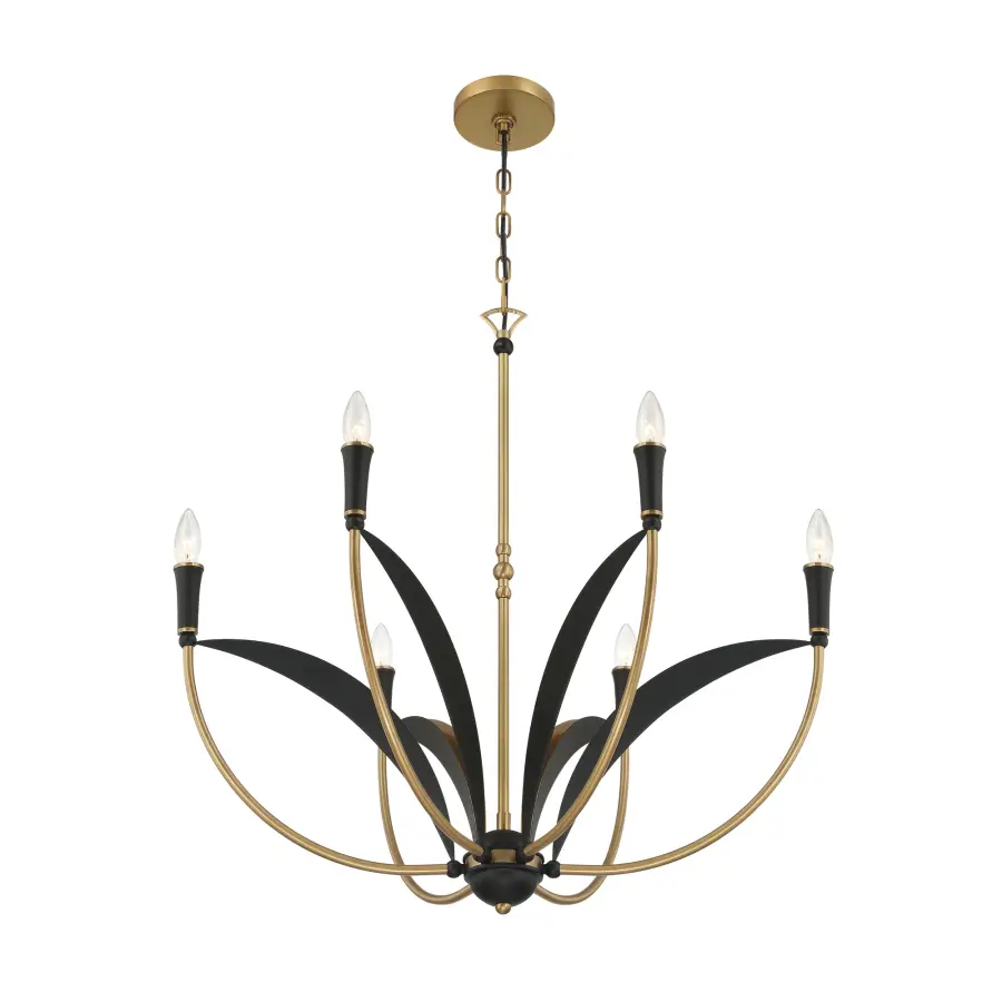 Miller 28.25" 6-Light Chandelier in Legacy Brass - Image 11
