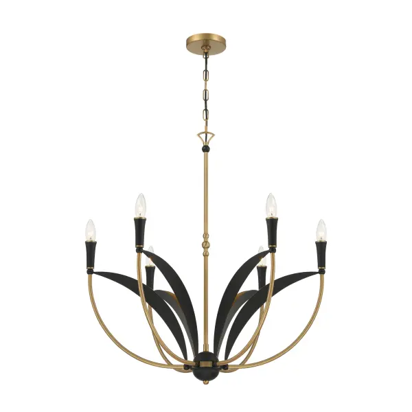 Miller 28.25" 6-Light Chandelier in Legacy Brass - Image 12