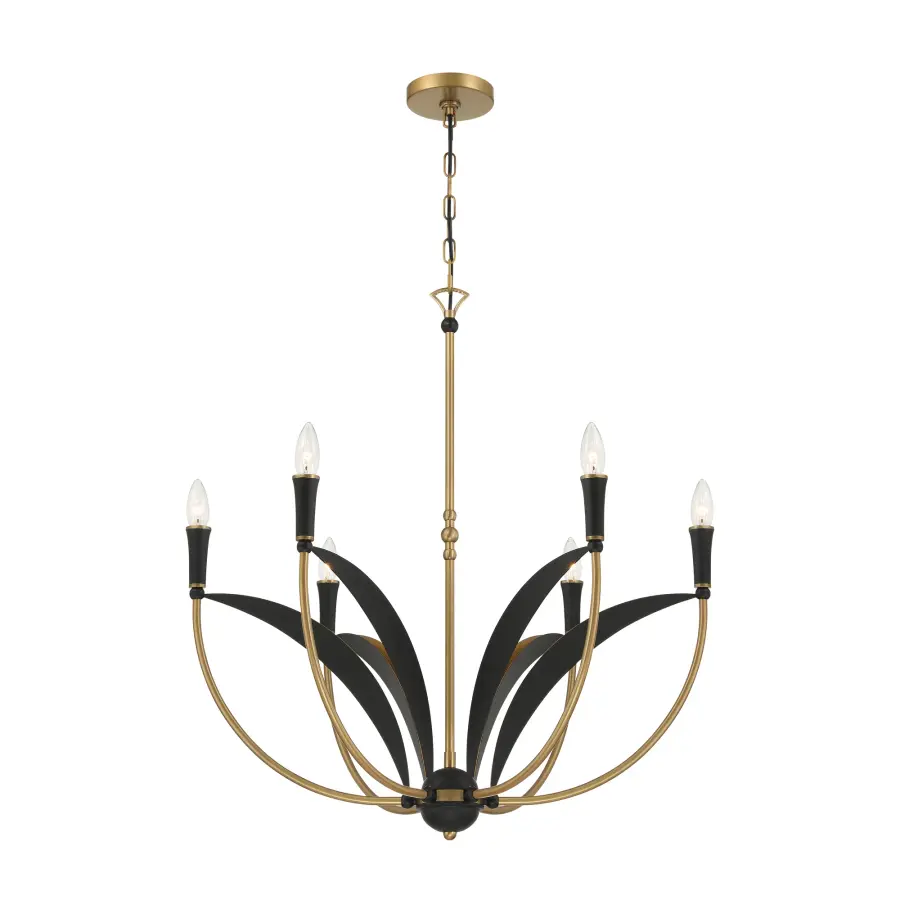 Miller 28.25" 6-Light Chandelier in Legacy Brass - Image 12