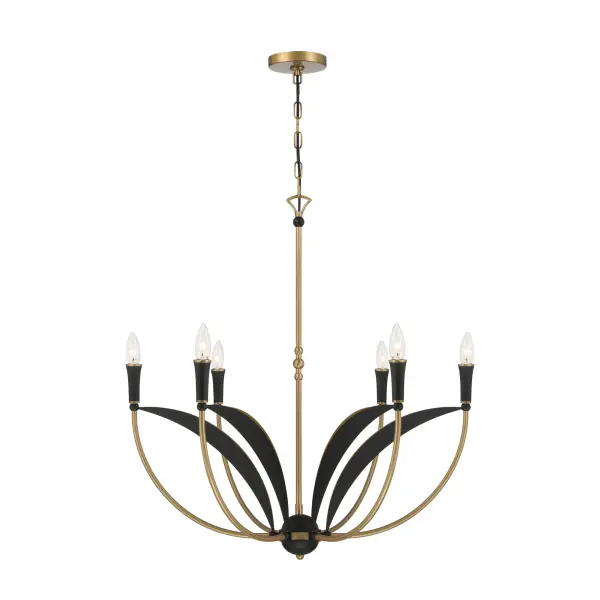 Miller 28.25" 6-Light Chandelier in Legacy Brass - Image 13