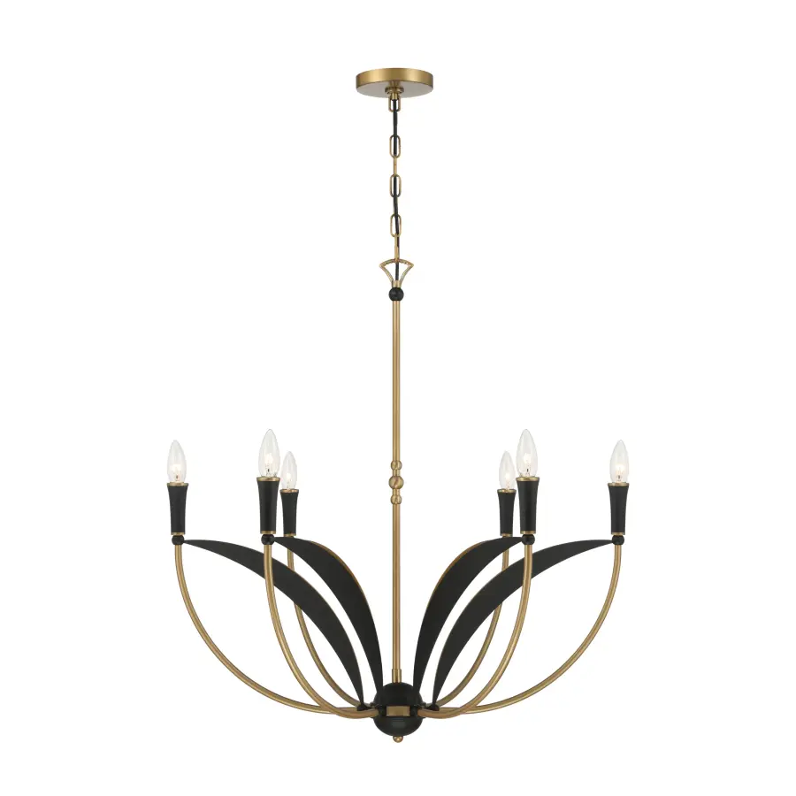 Miller 28.25" 6-Light Chandelier in Legacy Brass - Image 13