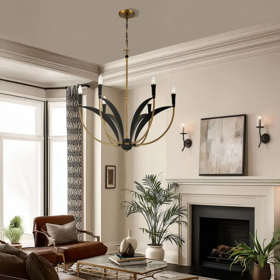 Miller 28.25" 6-Light Chandelier in Legacy Brass - Image 5