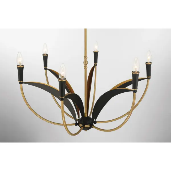 Miller 28.25" 6-Light Chandelier in Legacy Brass - Image 8
