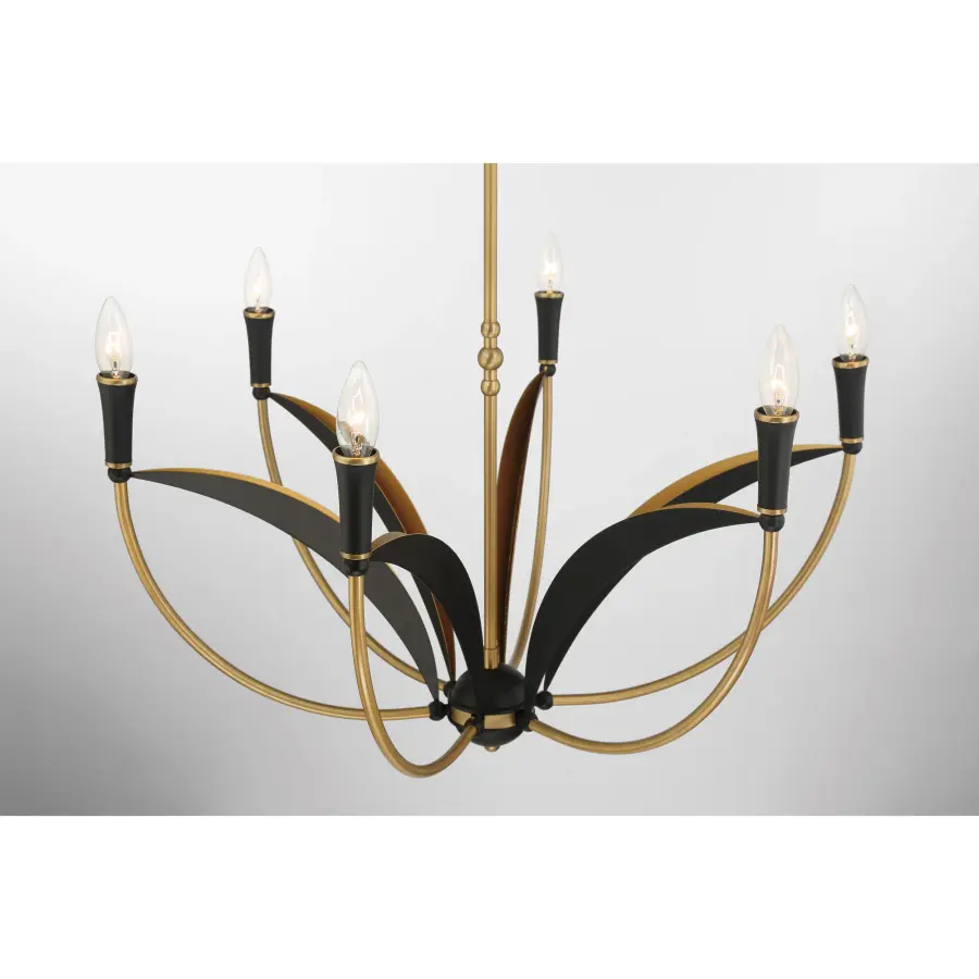 Miller 28.25" 6-Light Chandelier in Legacy Brass - Image 8