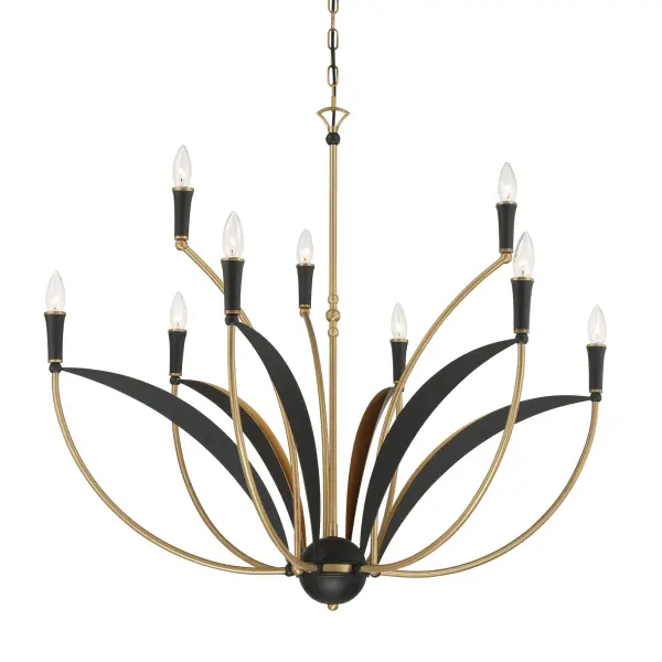 Miller 35.5" 9-Light Chandelier in Legacy Brass - Image 1