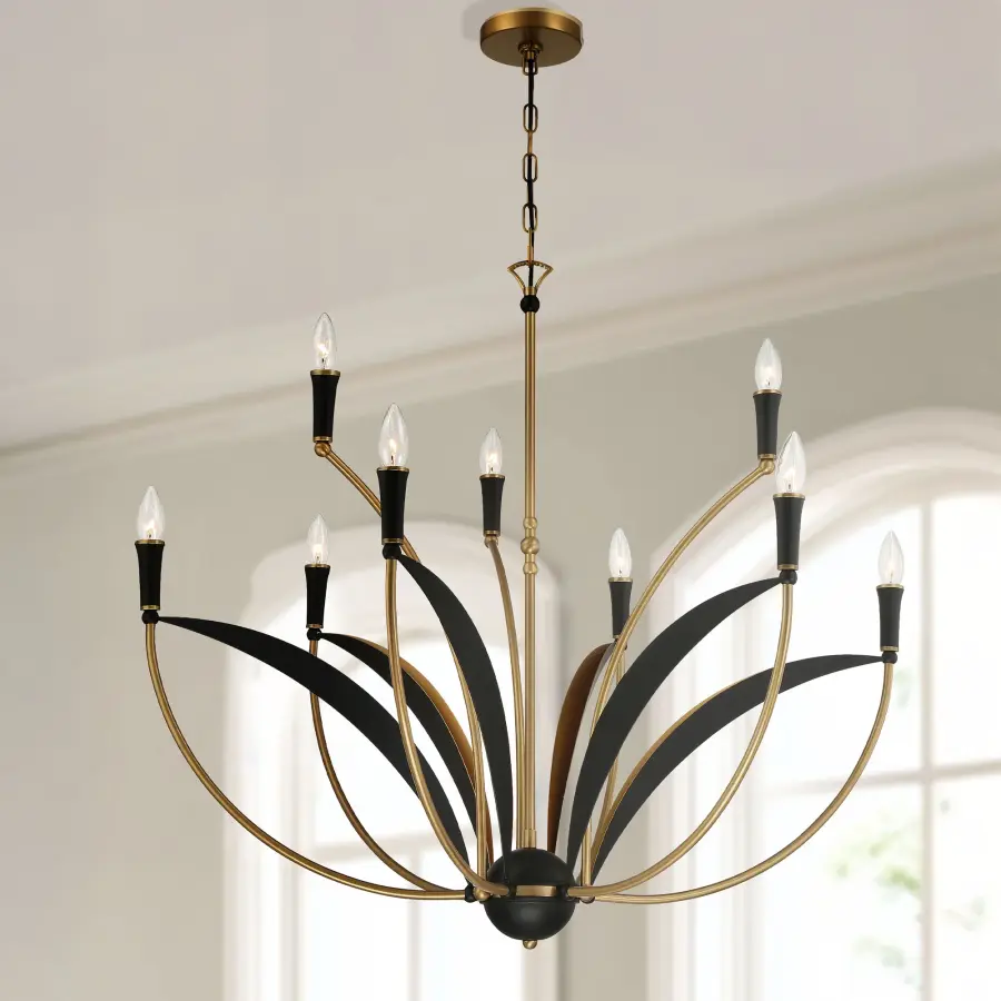 Miller 35.5" 9-Light Chandelier in Legacy Brass - Image 4