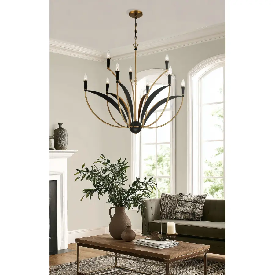 Miller 35.5" 9-Light Chandelier in Legacy Brass - Image 5
