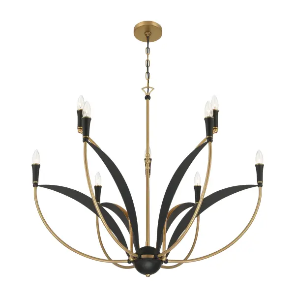 Miller 35.5" 9-Light Chandelier in Legacy Brass - Image 7