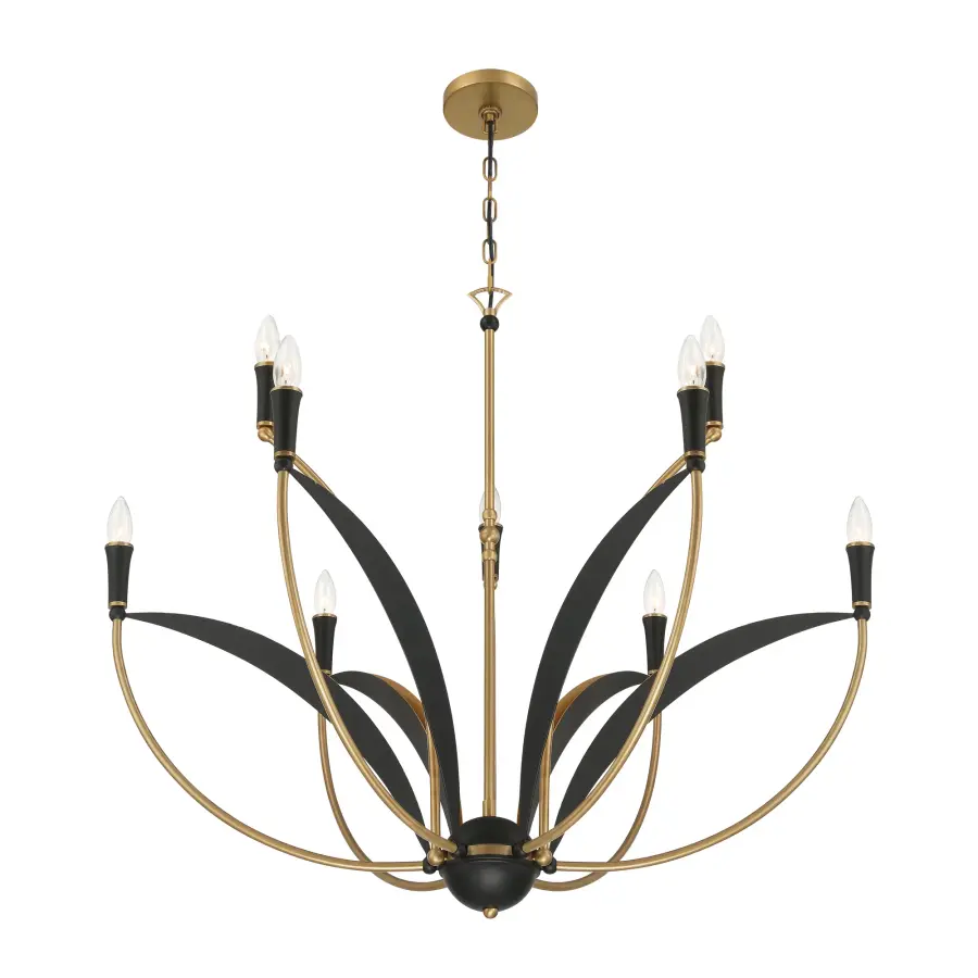 Miller 35.5" 9-Light Chandelier in Legacy Brass - Image 7