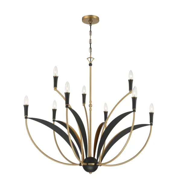 Miller 35.5" 9-Light Chandelier in Legacy Brass - Image 8