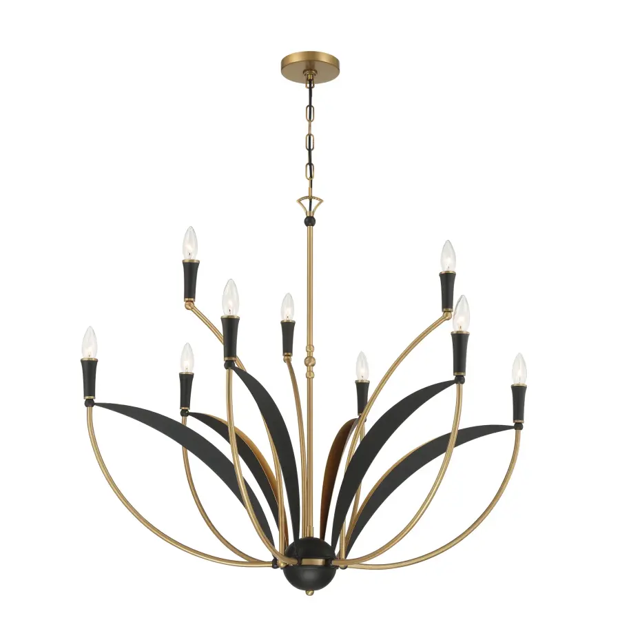 Miller 35.5" 9-Light Chandelier in Legacy Brass - Image 8