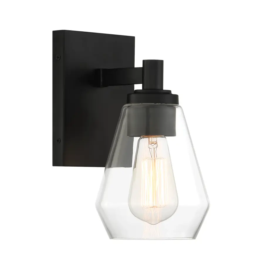 Clarity Single Light Bath Vanity in Coal Black - Image 1