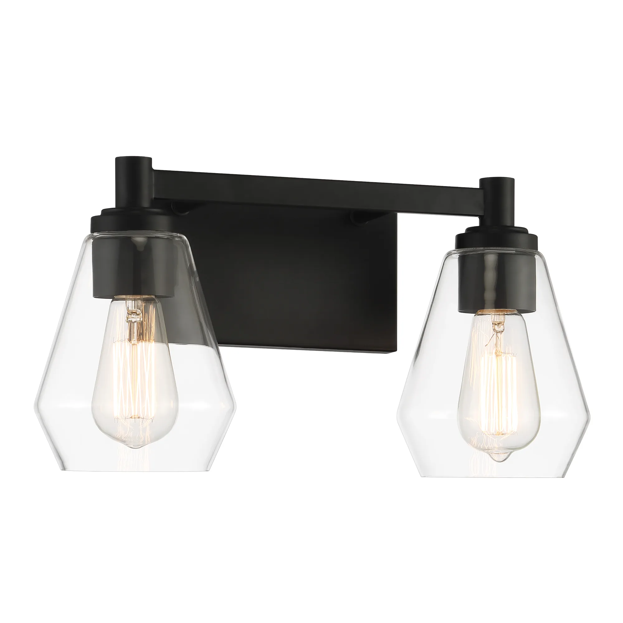 Clarity 2-Light Bath Vanity in Coal Black