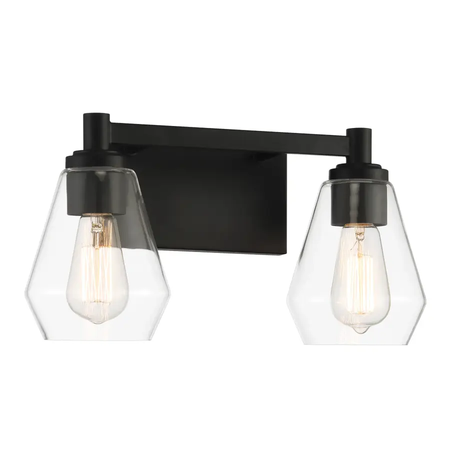 Clarity 2-Light Bath Vanity in Coal Black - Image 1