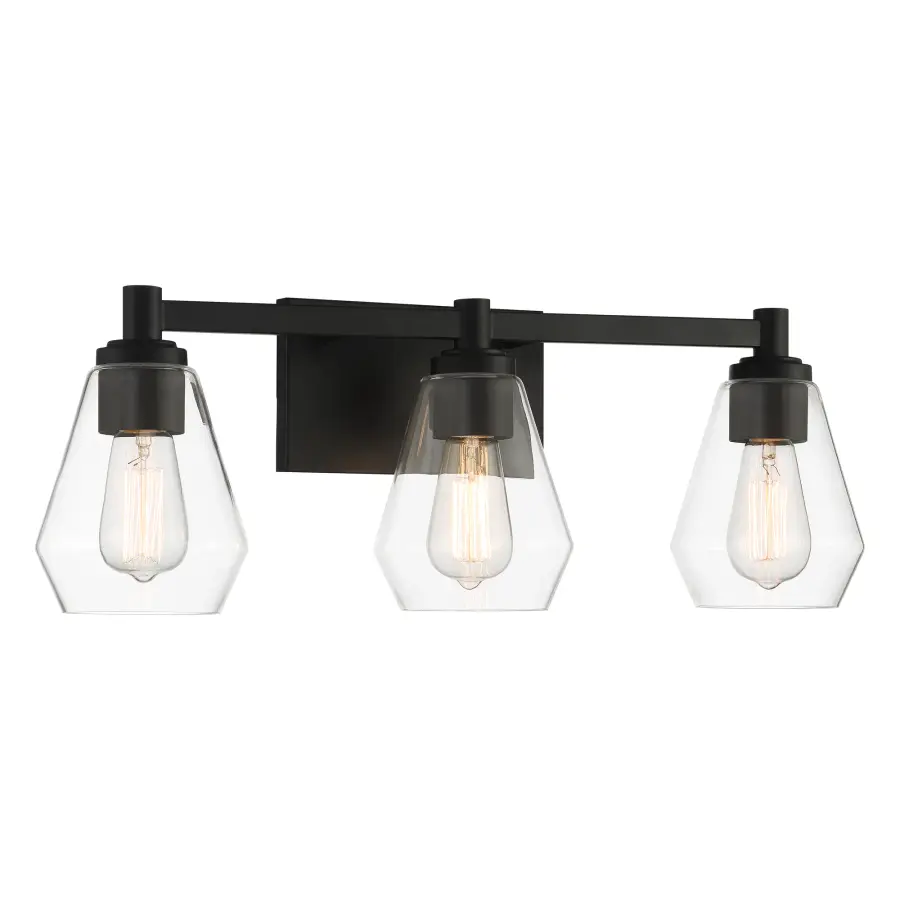 Clarity 3-Light Bath Vanity in Coal Black - Image 1