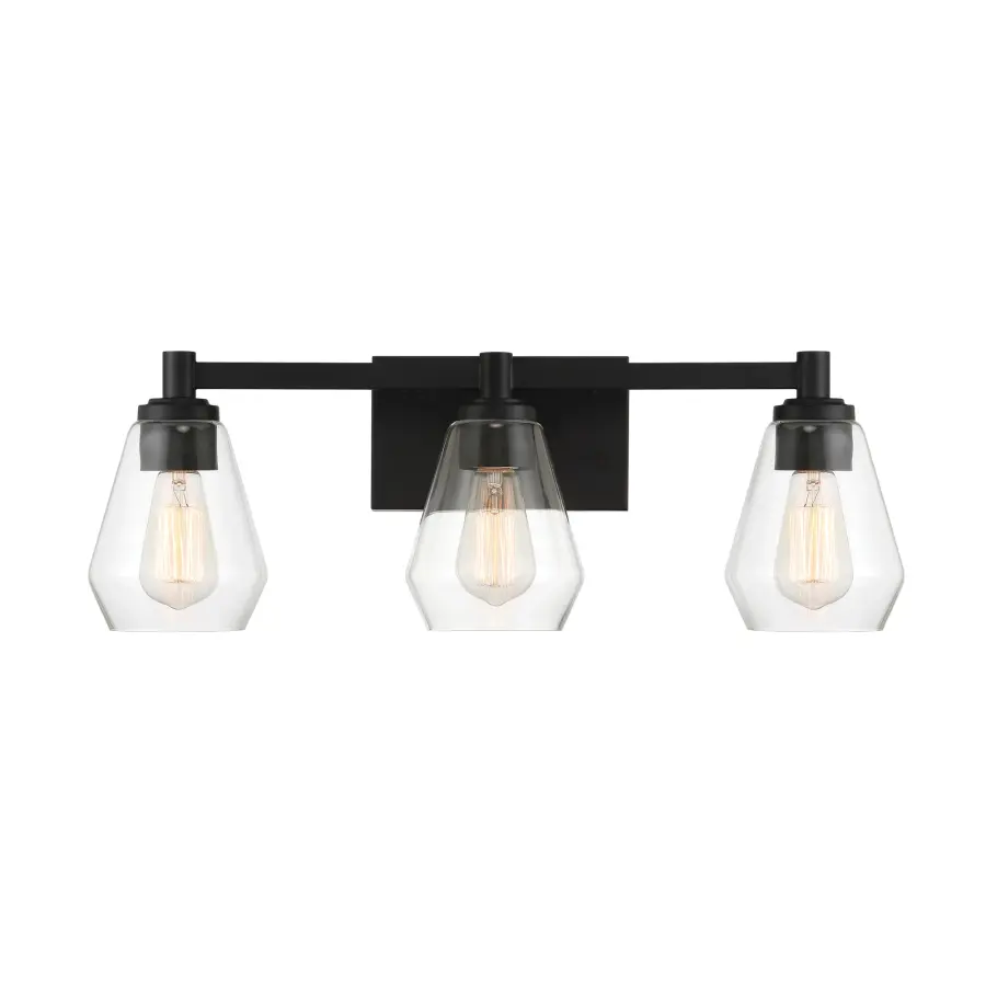 Clarity 3-Light Bath Vanity in Coal Black - Image 2