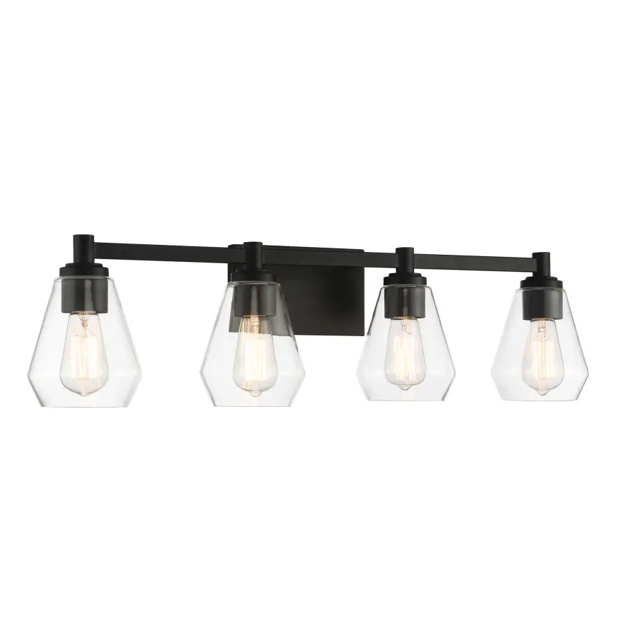 Clarity 4-Light Bath Vanity in Coal Black - Image 1