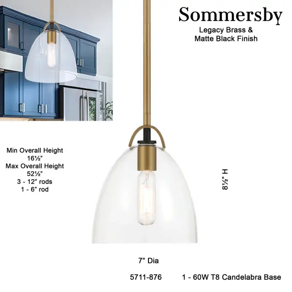 Sommersby 7" 1-Light Pendant - Image 3