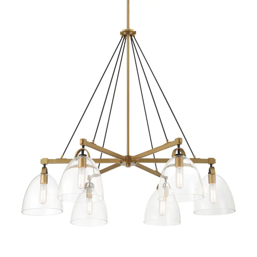 Sommersby 36" 6-Light Chandelier in Legacy Brass - Image 1